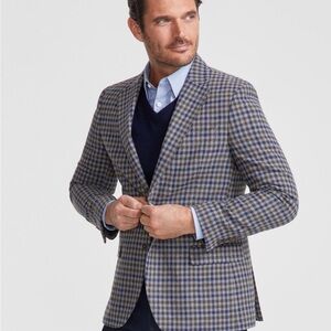 Nautica Blue and Gray Plaid Blazer